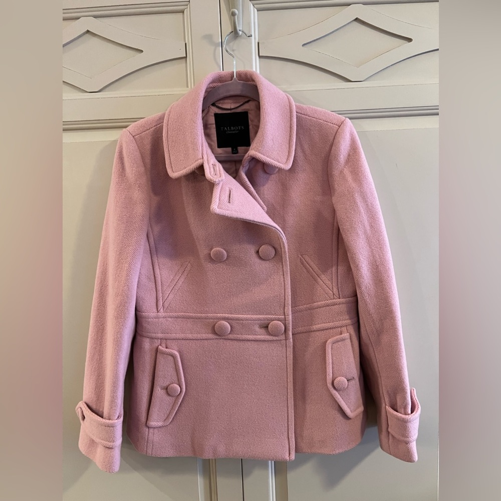 Talbots pink wool coat